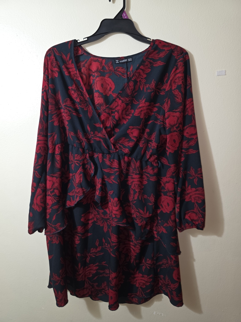 Uguest Red Floral Wrap Dress Size 2X